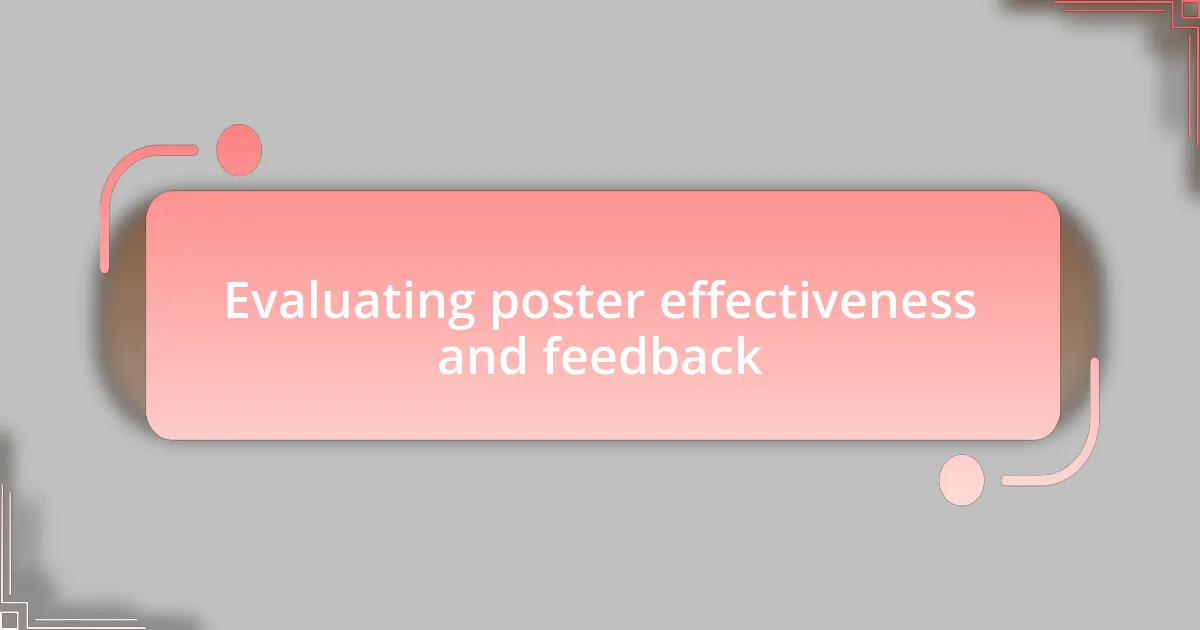 Evaluating poster effectiveness and feedback