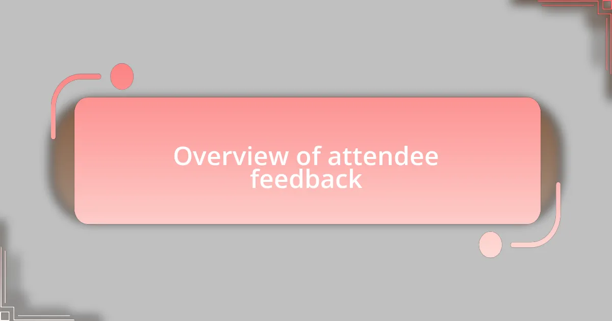 Overview of attendee feedback